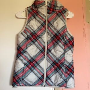 Plaid puffer vest